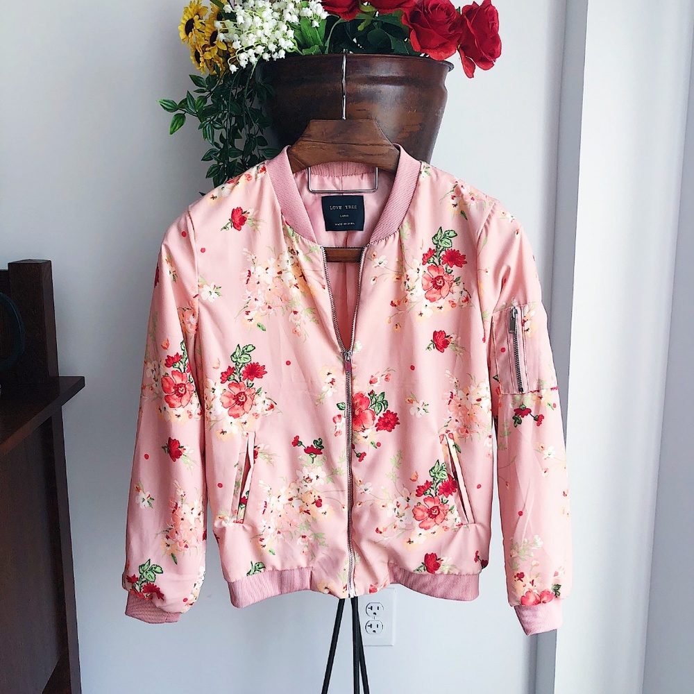 Pink Love Tree jacket, size large
